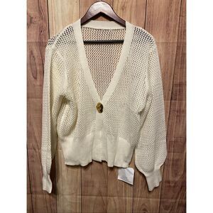 Cicy Bell XL NWT white knit cardigan